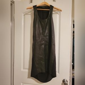 Leater front draped back sleeveless dress - gentle wear